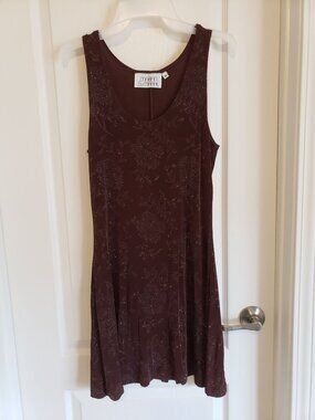 Marian & Marel brown fit and flare, skater, floral print dress, size M